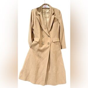 Vintage Fleurette Camel Hair Coat | 100% Camel Hair Double Breasted | Wool Coat